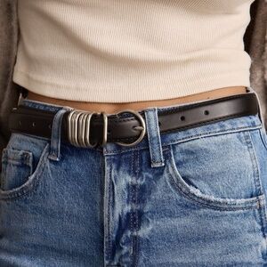 12th Tribe Rogue Black Genuine Leather Belt Size M/LM/L